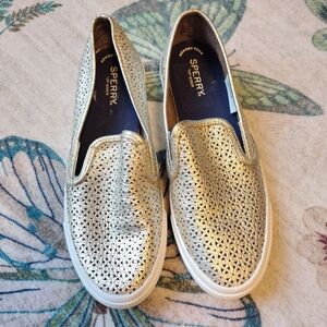 Sperry Women's Gold Perforated Slip-On Shoes